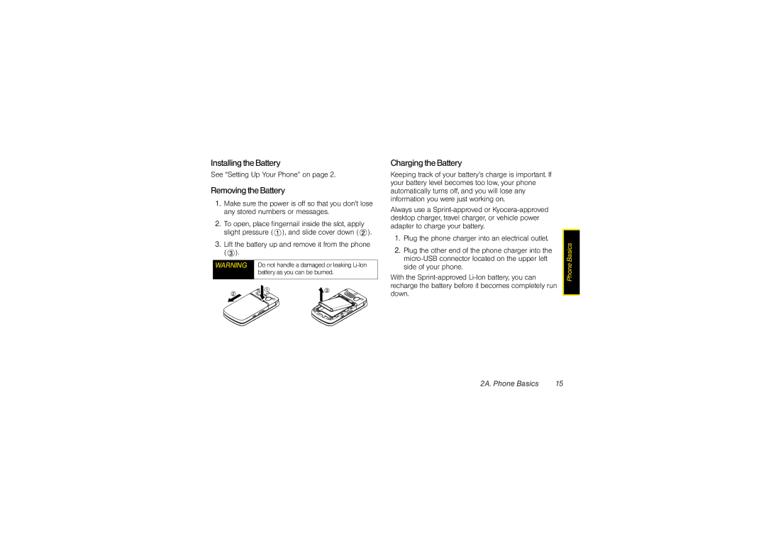 Sony SCP3810 manual InstallingtheBattery, RemovingtheBattery, ChargingtheBattery, See Setting Up Your Phone on 