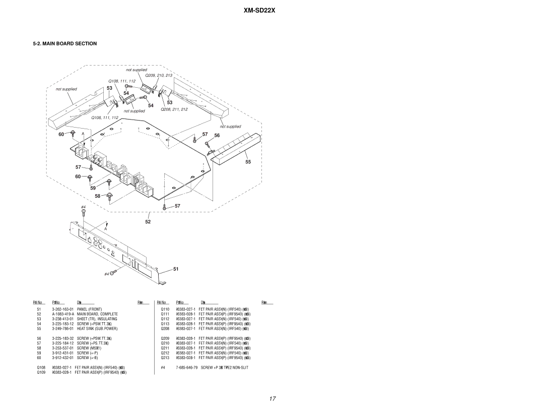 Sony SD22X service manual 52 A-1083-419-A Main BOARD, Complete, Screw +P 3X8 TYPE2 NON-SLIT 