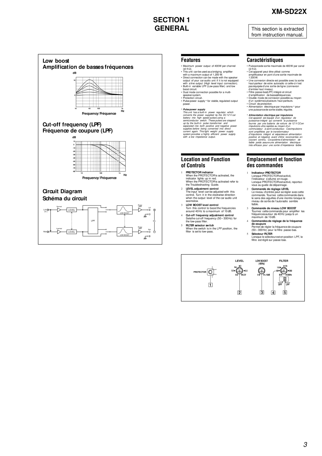 Sony service manual General XM-SD22X, Features 