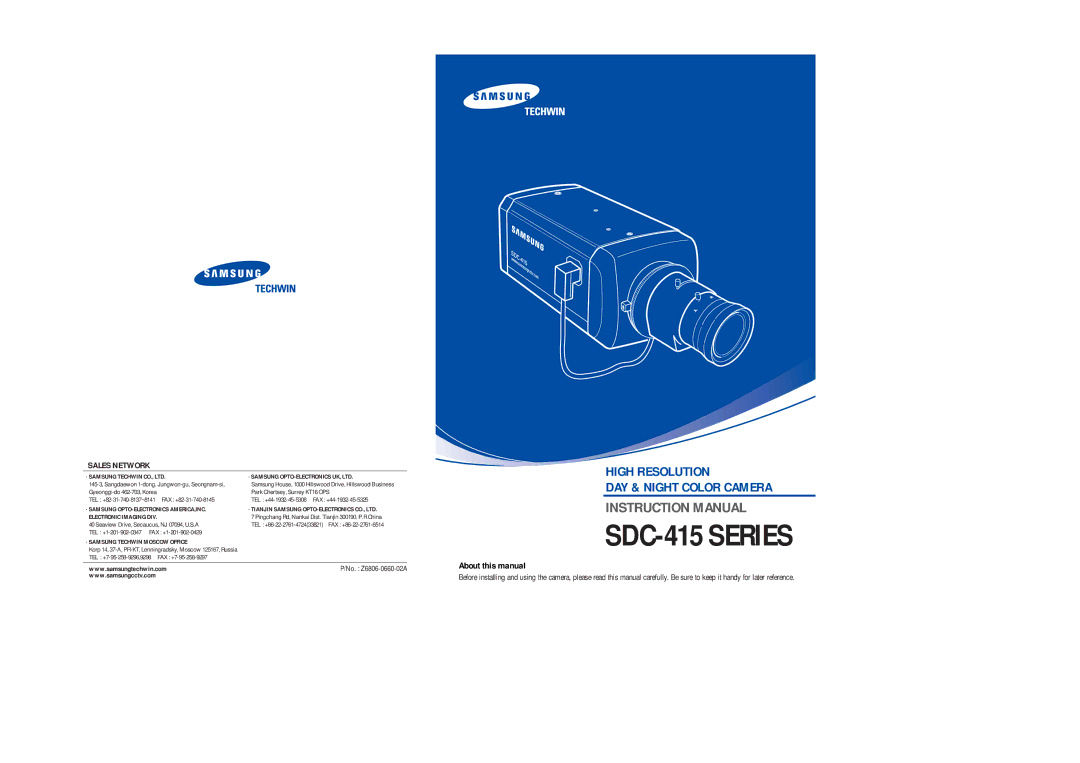 Sony SDC-415 SERIES instruction manual About this manual, Sales Network 