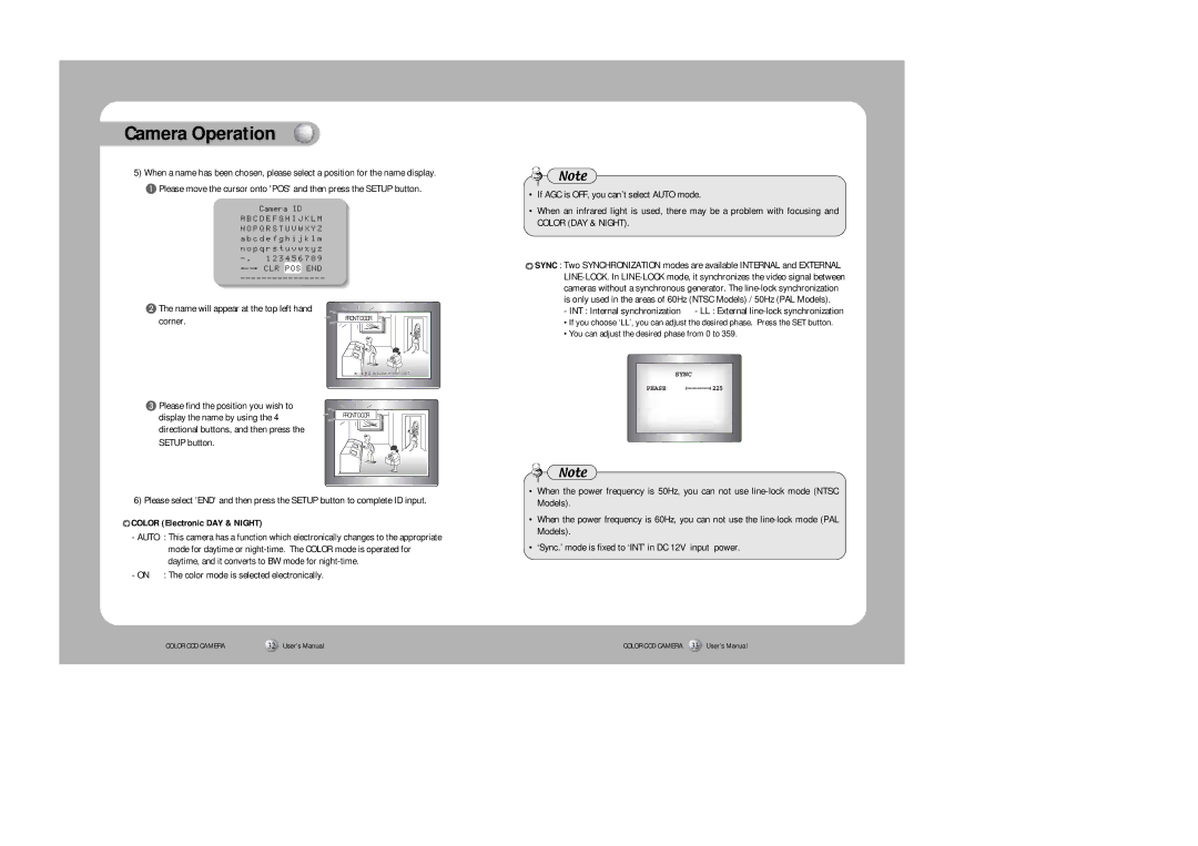 Sony SDC-415 SERIES instruction manual Color Electronic DAY & Night 