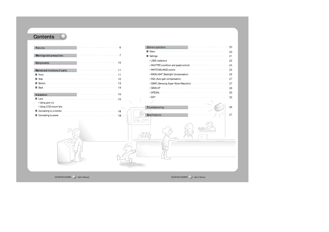 Sony SDC-415 SERIES instruction manual Contents 