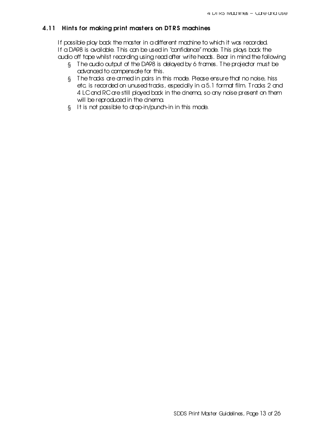 Sony SDDS Print Master manual Sdds Print Master Guidelines, Page 13 