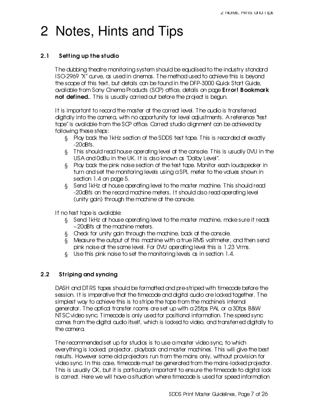 Sony SDDS Print Master manual Sdds Print Master Guidelines, Page 7 