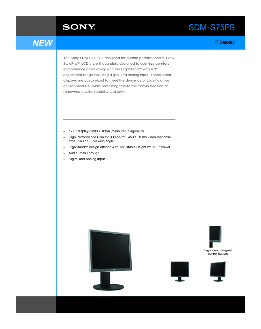 Sony SDM-S75FS manual 