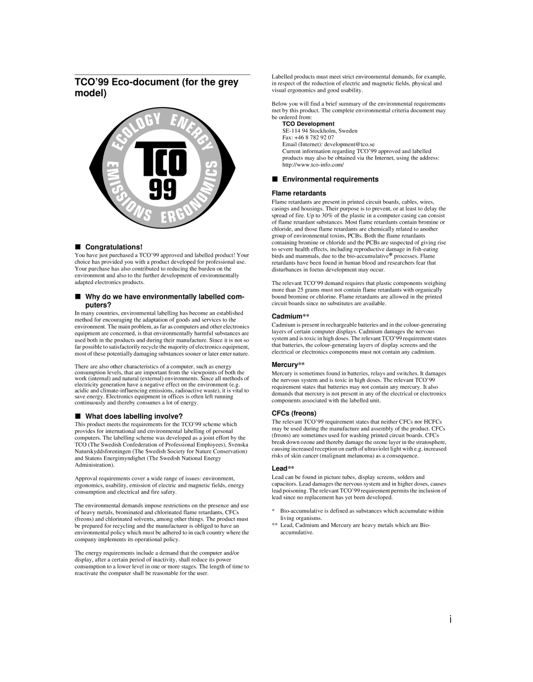 Sony SDM-X52 manual Congratulations, Why do we have environmentally labelled com Puters?, What does labelling involve? 