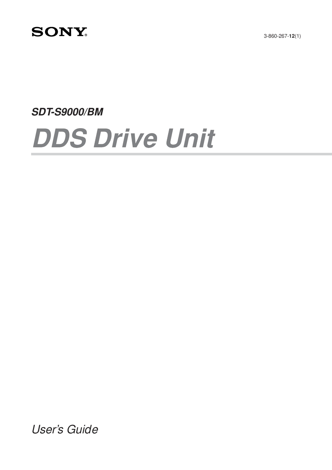 Sony SDT-S9000/BM manual DDS Drive Unit 