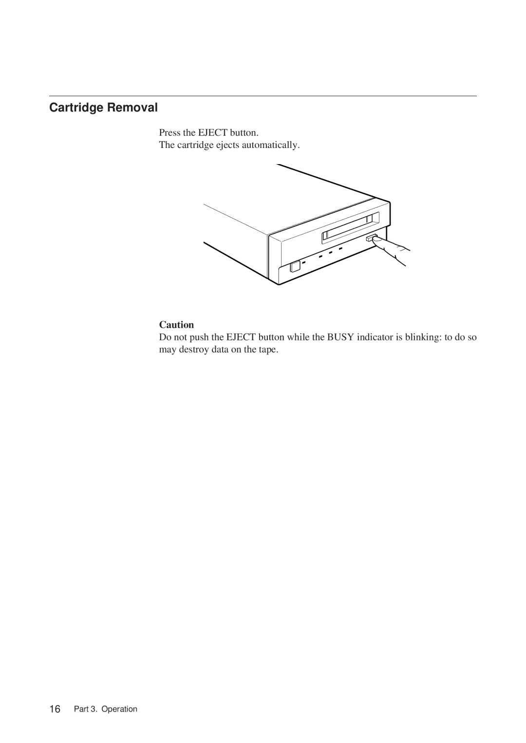 Sony SDT-S9000/BM manual Cartridge Removal 