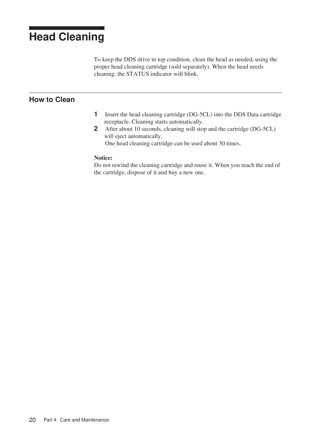 Sony SDT-S9000/BM manual Head Cleaning, How to Clean 