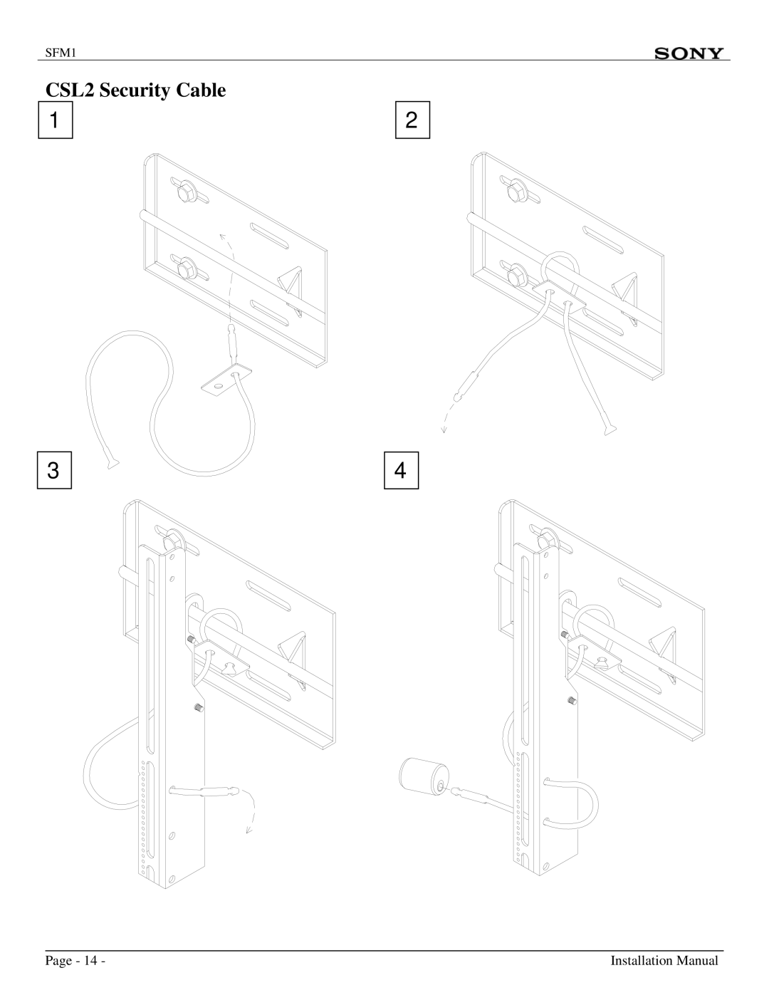 Sony SFM1 installation manual CSL2 Security Cable 