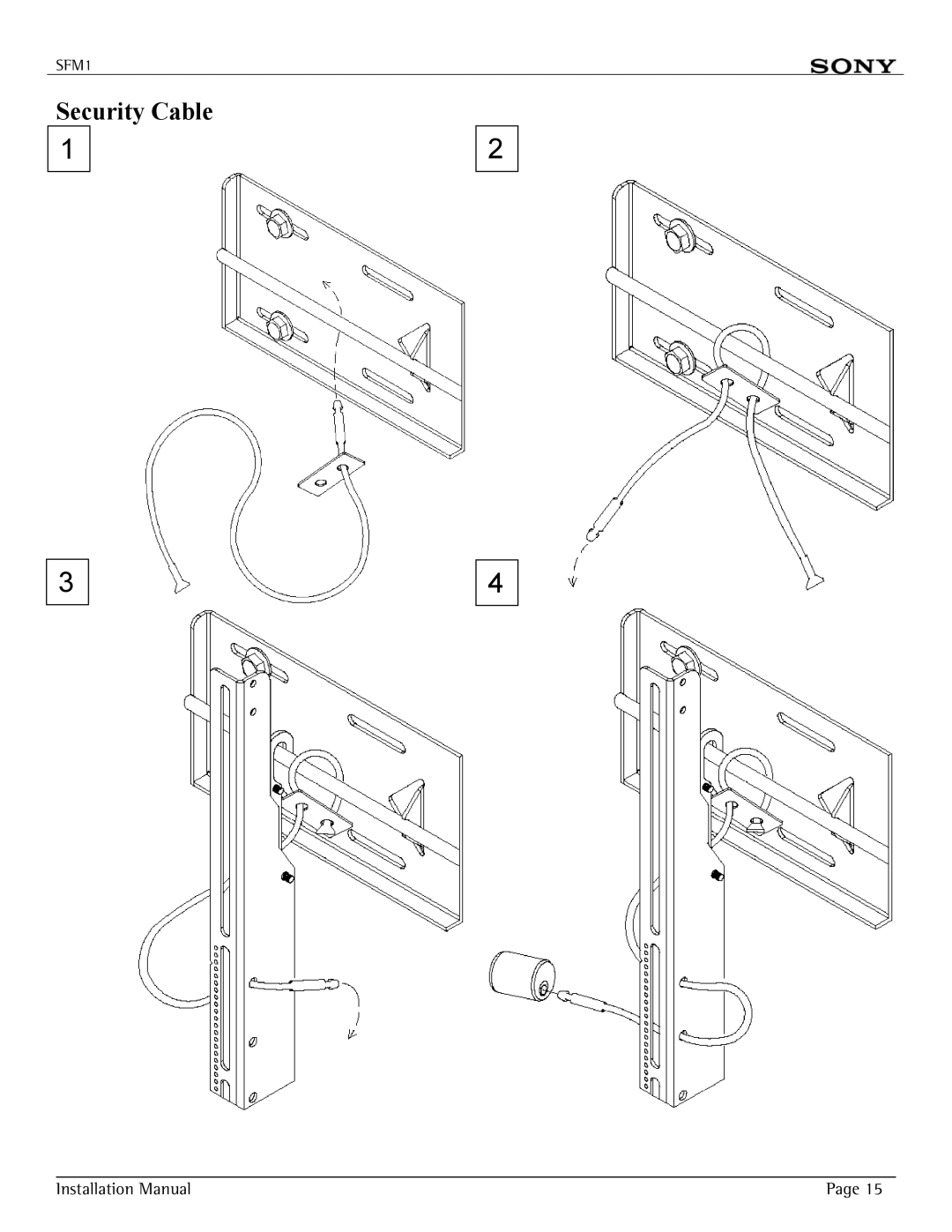 Sony SFM1 installation manual Security Cable 