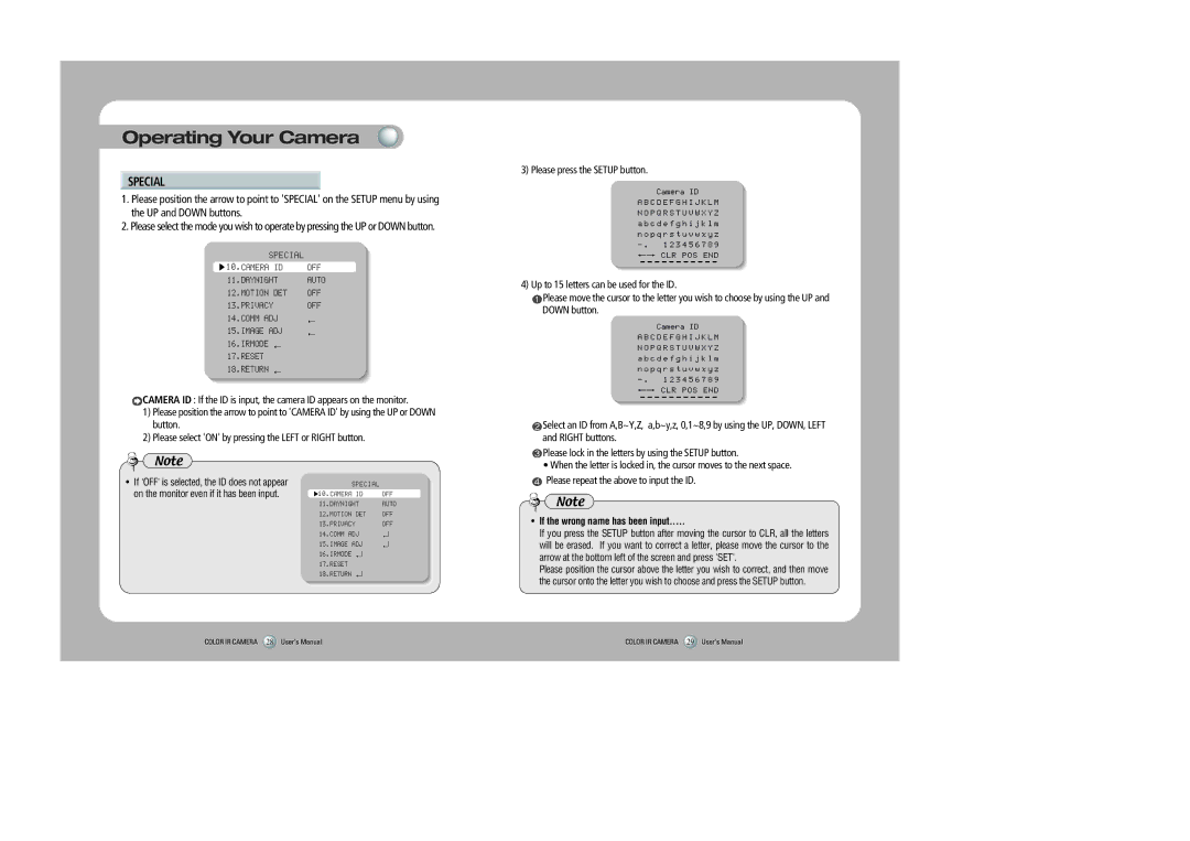 Sony SIR-4150 user manual Special 