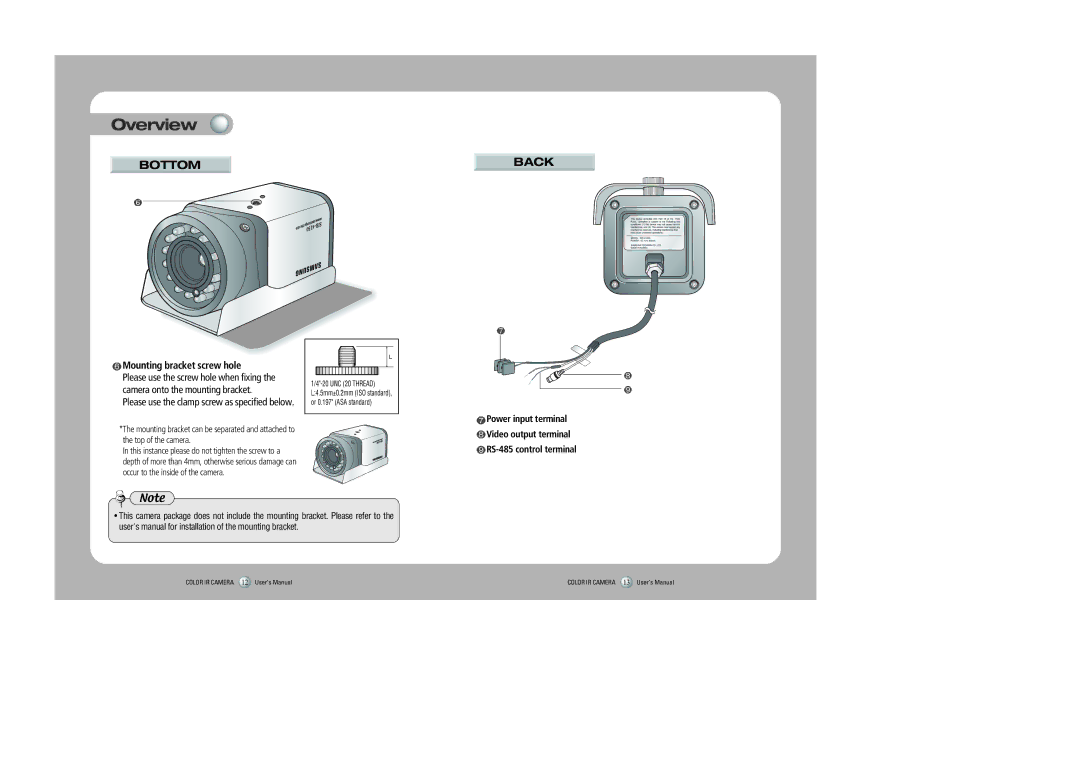 Sony SIR-4150 user manual Bottom Back 