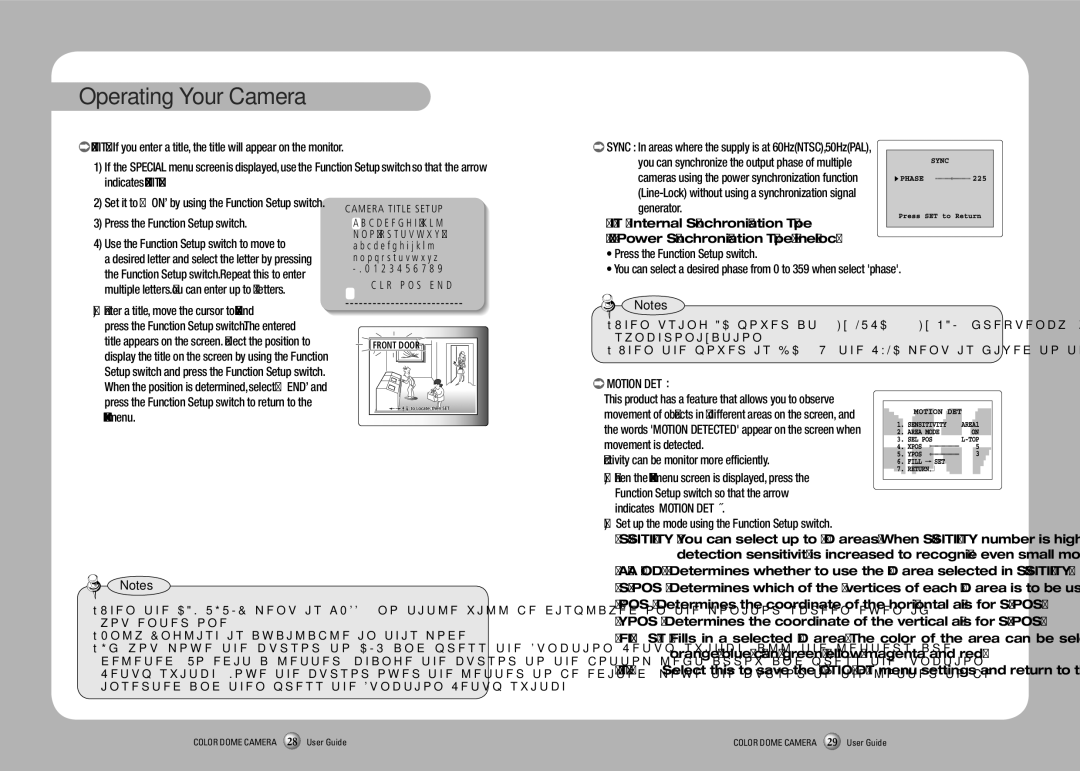 Sony SIR4260V Special menu, Activity can be monitor more efficiently, Set up the mode using the Function Setup switch 