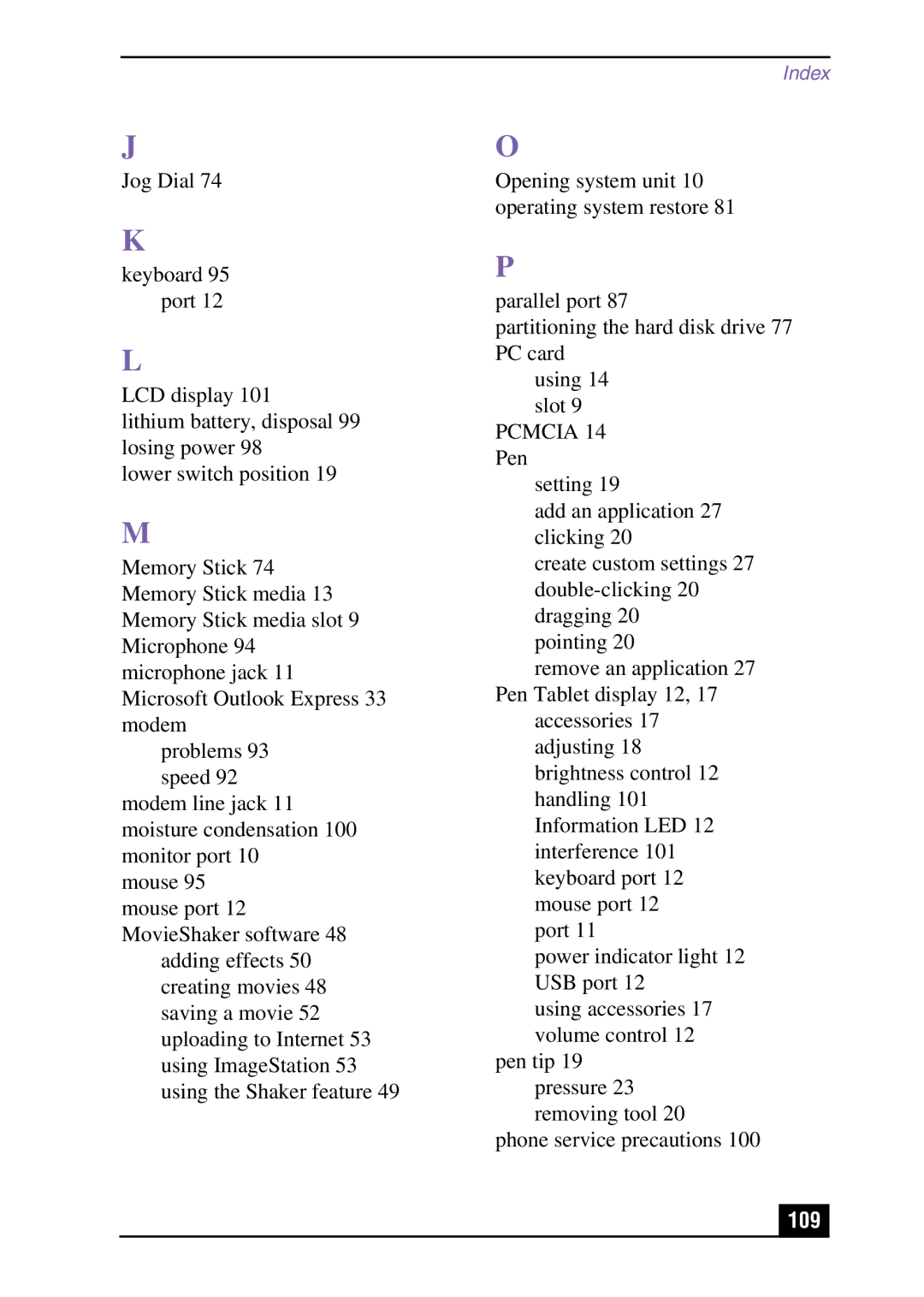 Sony Slimtop Computer manual 109 