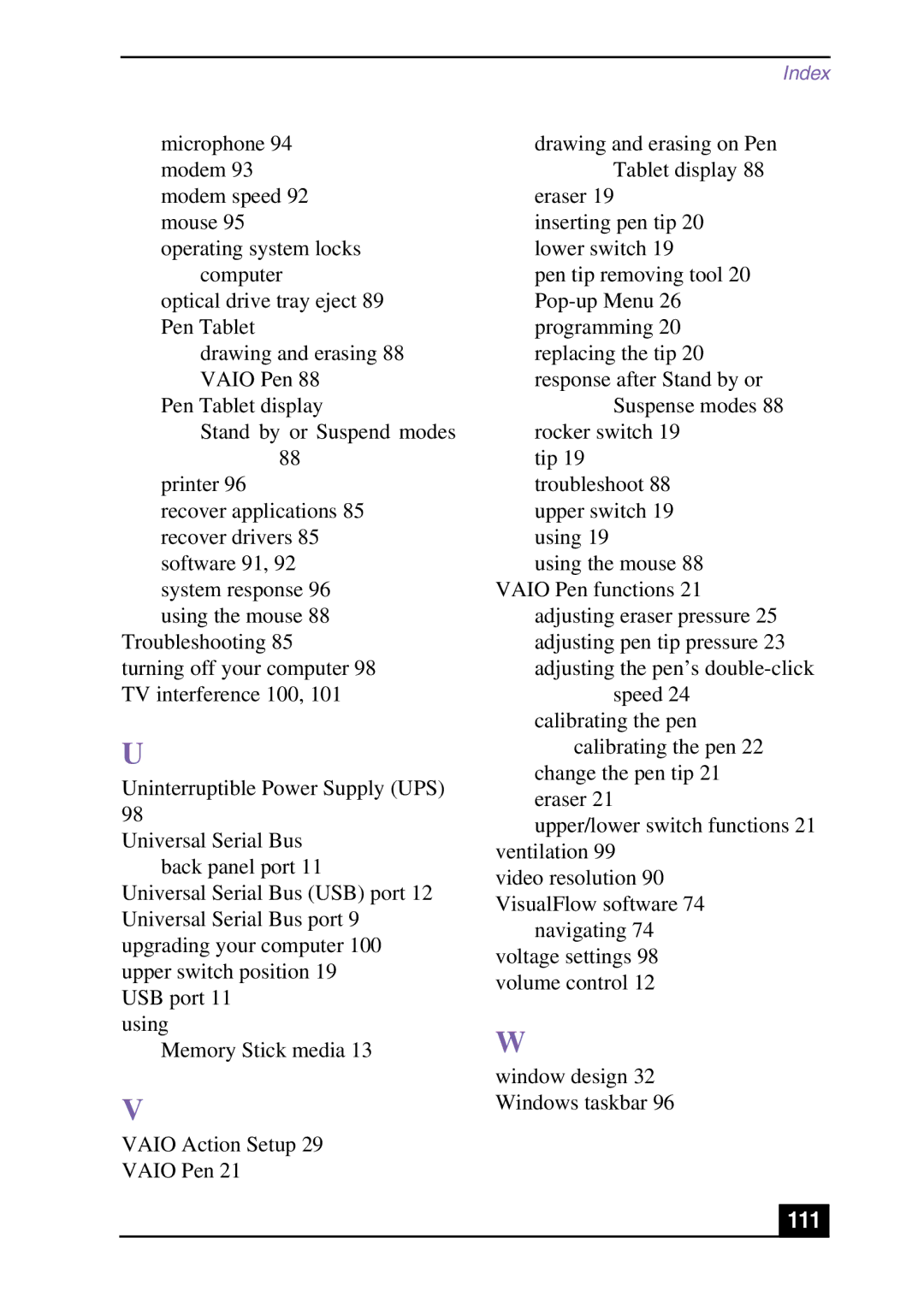 Sony Slimtop Computer manual 111 