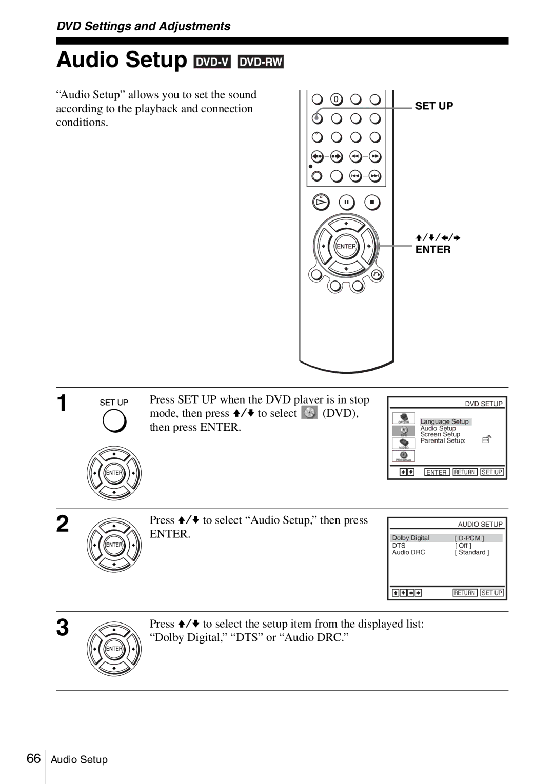 Sony SLV-D360P, SLV-D560P operating instructions Audio Setup 