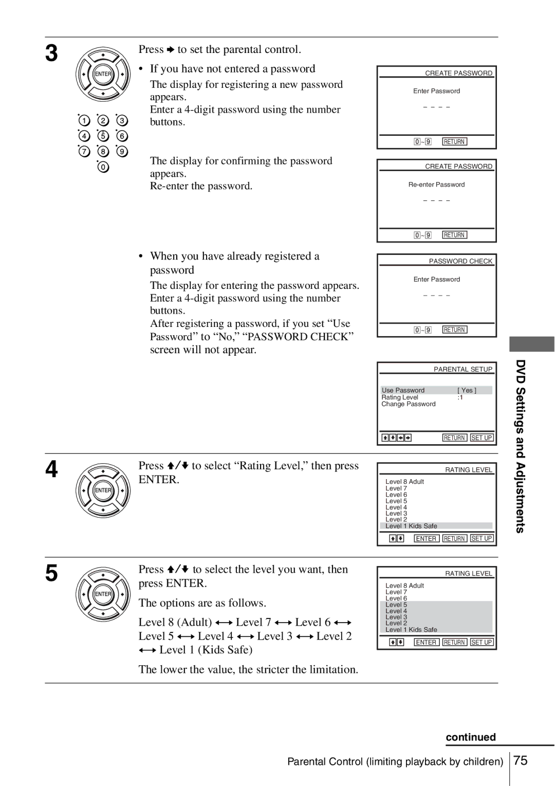 Sony SLV-D560P, SLV-D360P operating instructions When you have already registered a password 