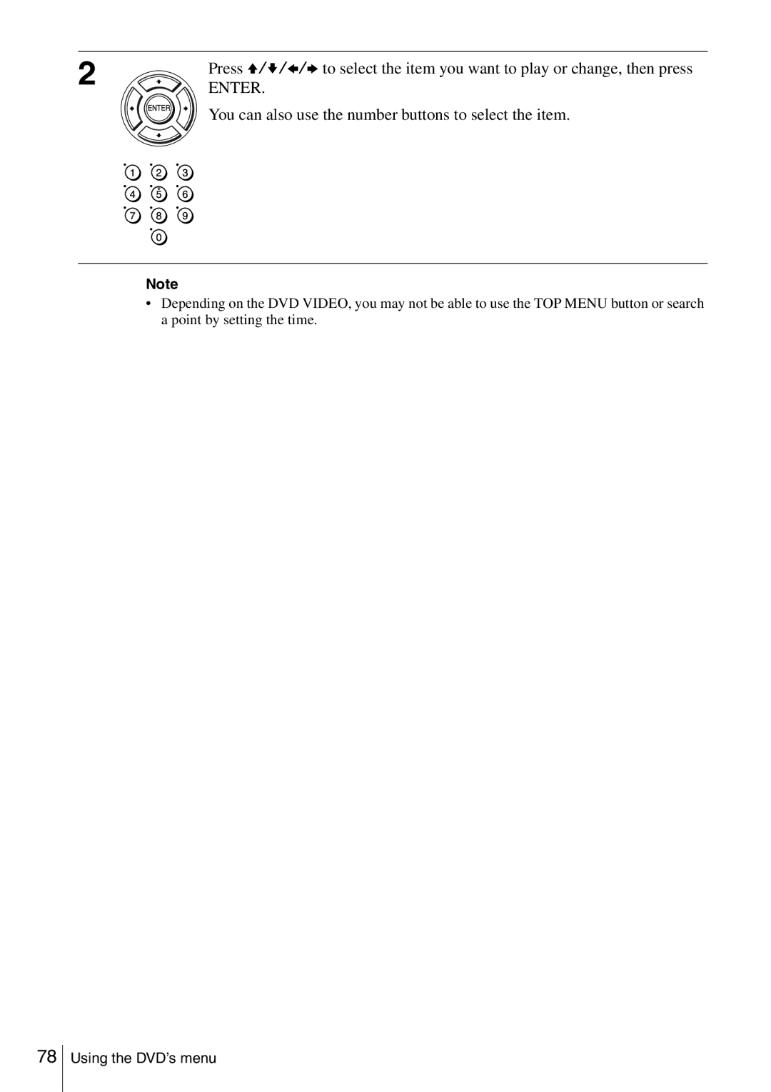 Sony SLV-D360P, SLV-D560P operating instructions You can also use the number buttons to select the item 