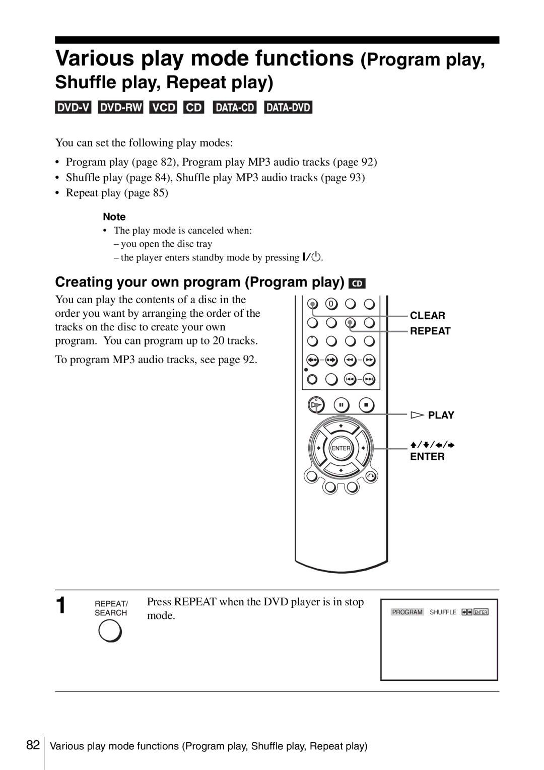 Sony SLV-D360P, SLV-D560P Various play mode functions Program play, Creating your own program Program play, Mode 