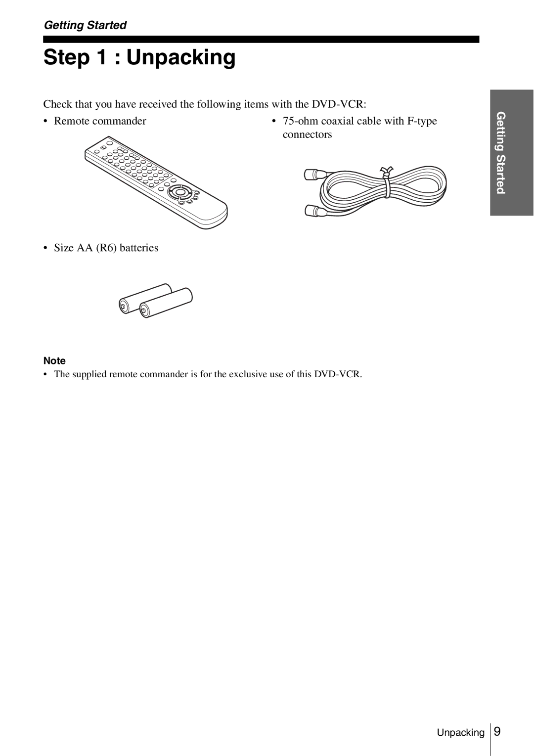 Sony SLV-D560P, SLV-D360P operating instructions Unpacking 