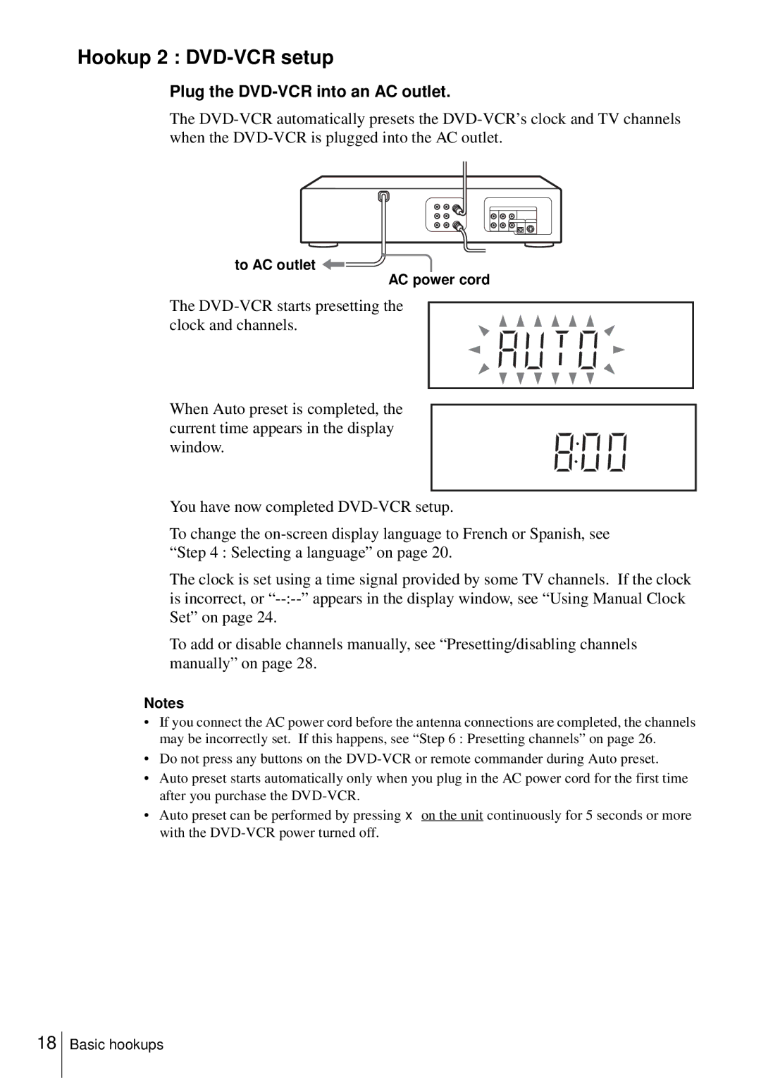 Sony D350P, SLV-D550P operating instructions Hookup 2 DVD-VCR setup 