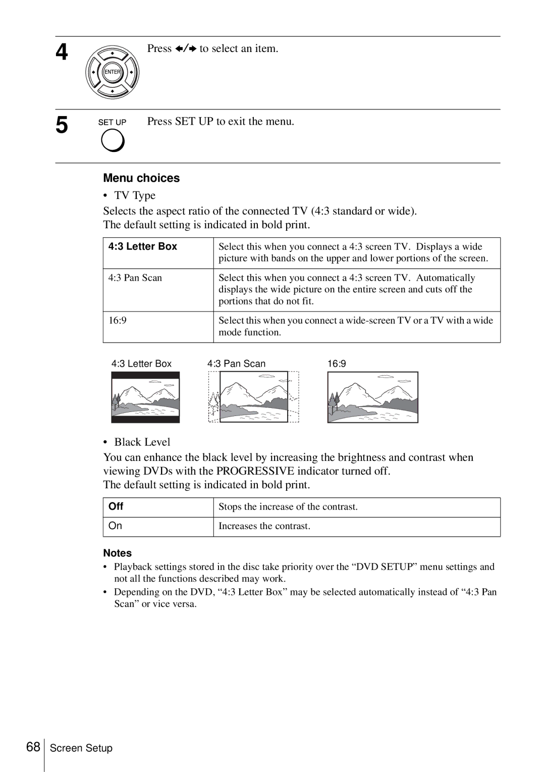 Sony D350P, SLV-D550P operating instructions Press SET UP to exit the menu, Letter Box 