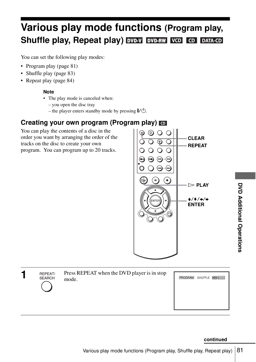 Sony SLV-D550P, D350P Various play mode functions Program play, Creating your own program Program play 