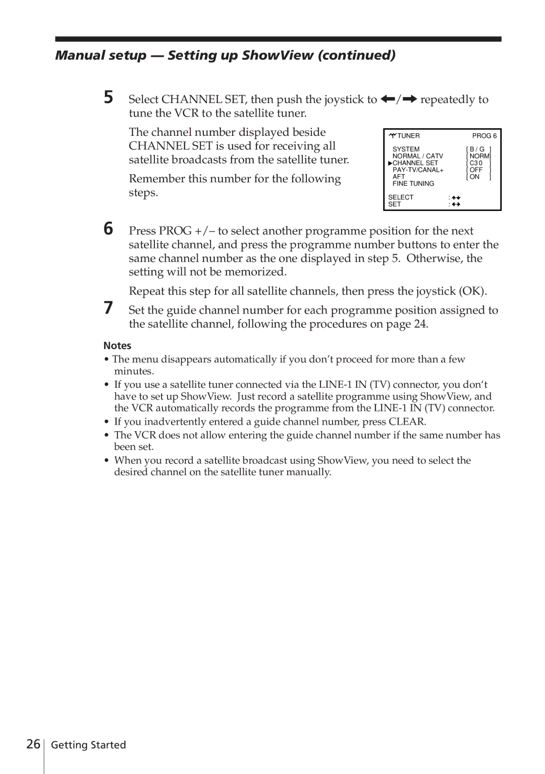 Sony SLV-E780EN/EG operating instructions Manual setup Setting up ShowView 