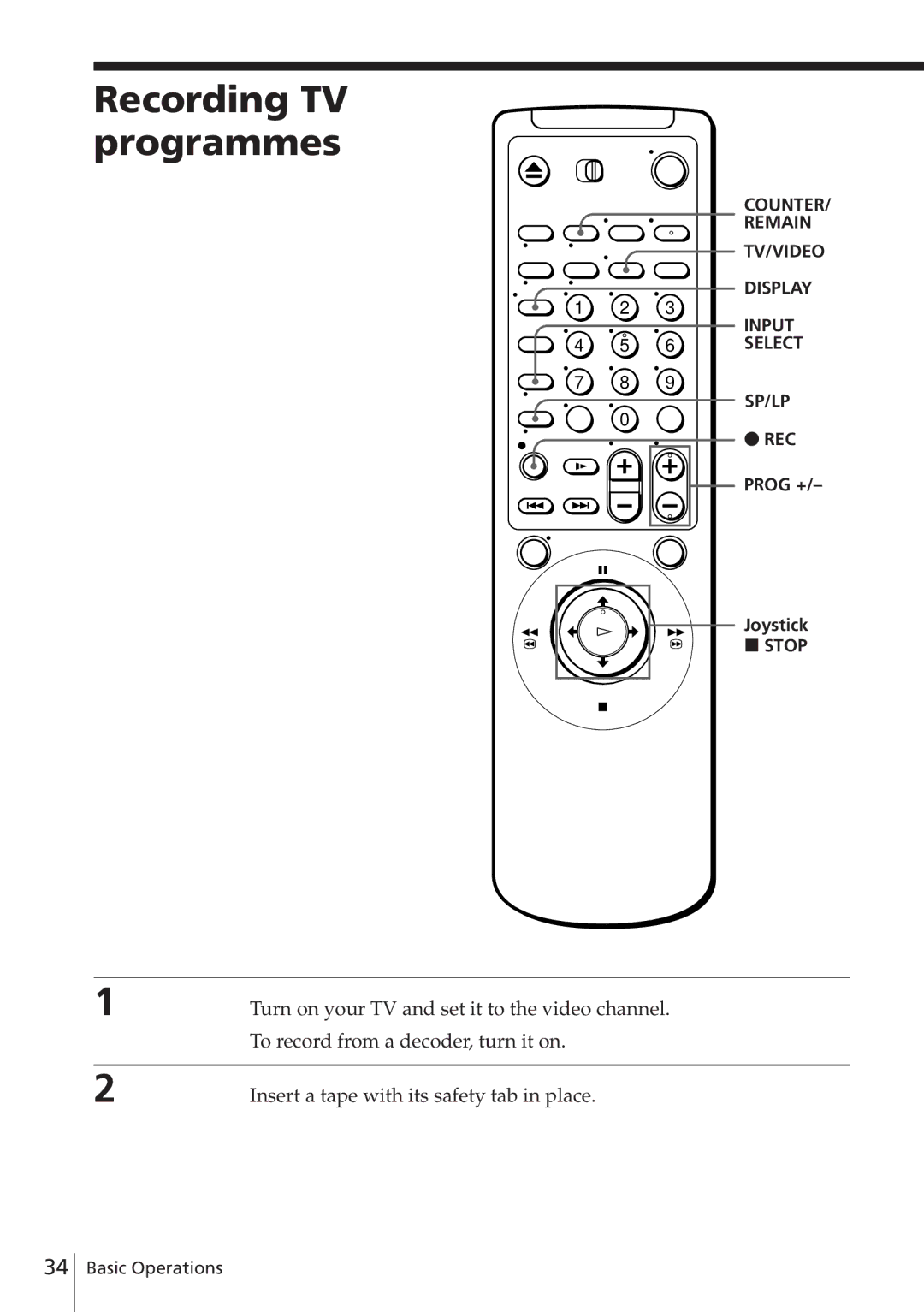 Sony SLV-E780EN/EG operating instructions Recording TV programmes 