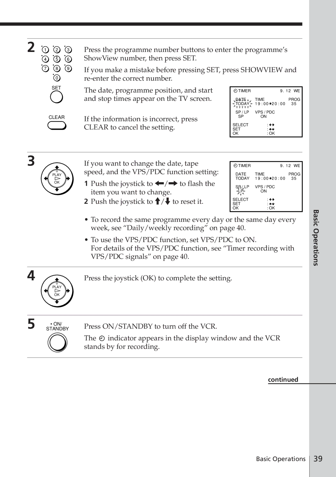 Sony SLV-E780EN/EG operating instructions Press ON/STANDBY to turn off the VCR 