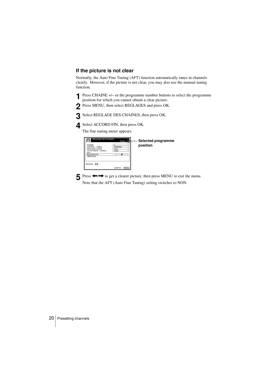 Sony SLV-SE450B, SLV-SE250B operating instructions If the picture is not clear 