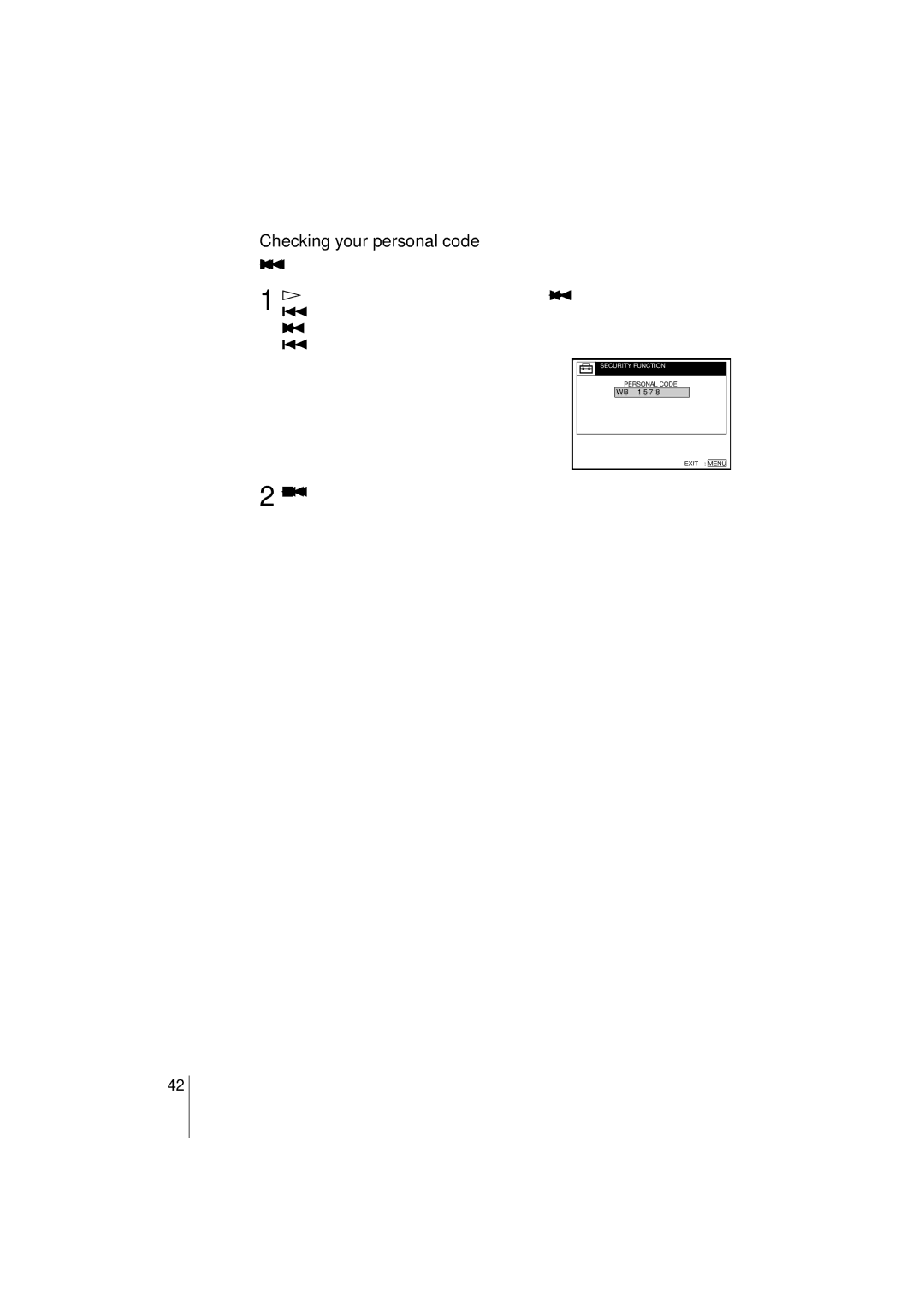 Sony SLV-SE850G operating instructions Checking your personal code, Press OK to exit the menu 