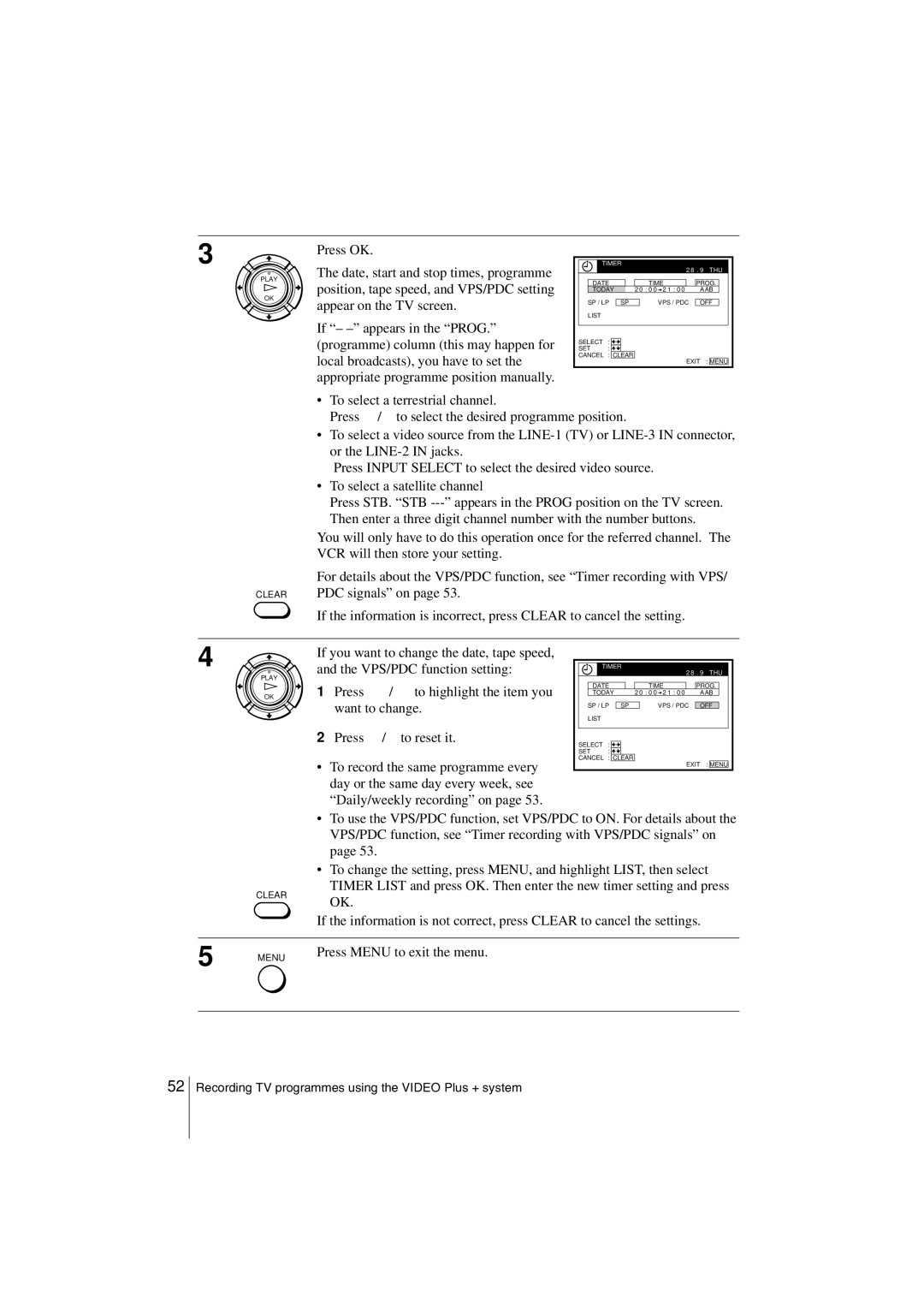 Sony SLV-SE850G operating instructions Press To highlight the item you, Want to change, Press M/m to reset it 