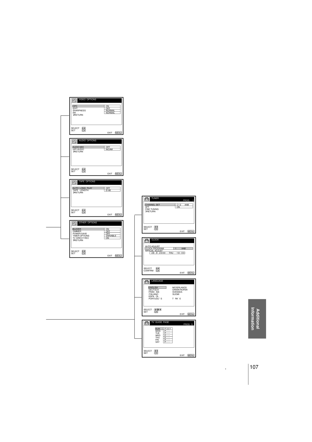 Sony SLV-SF900G manual 107 