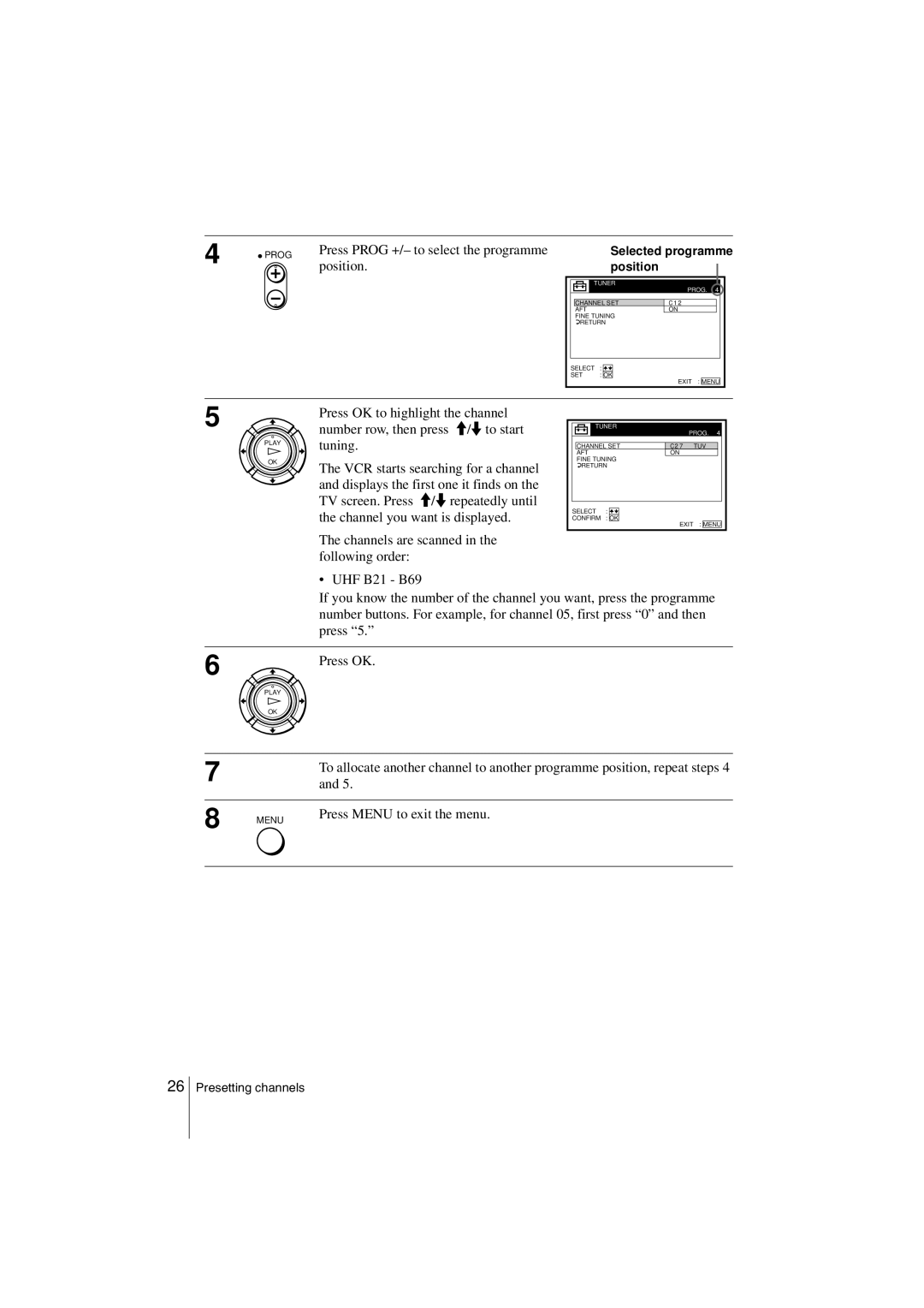 Sony SLV-SF900G manual Position 