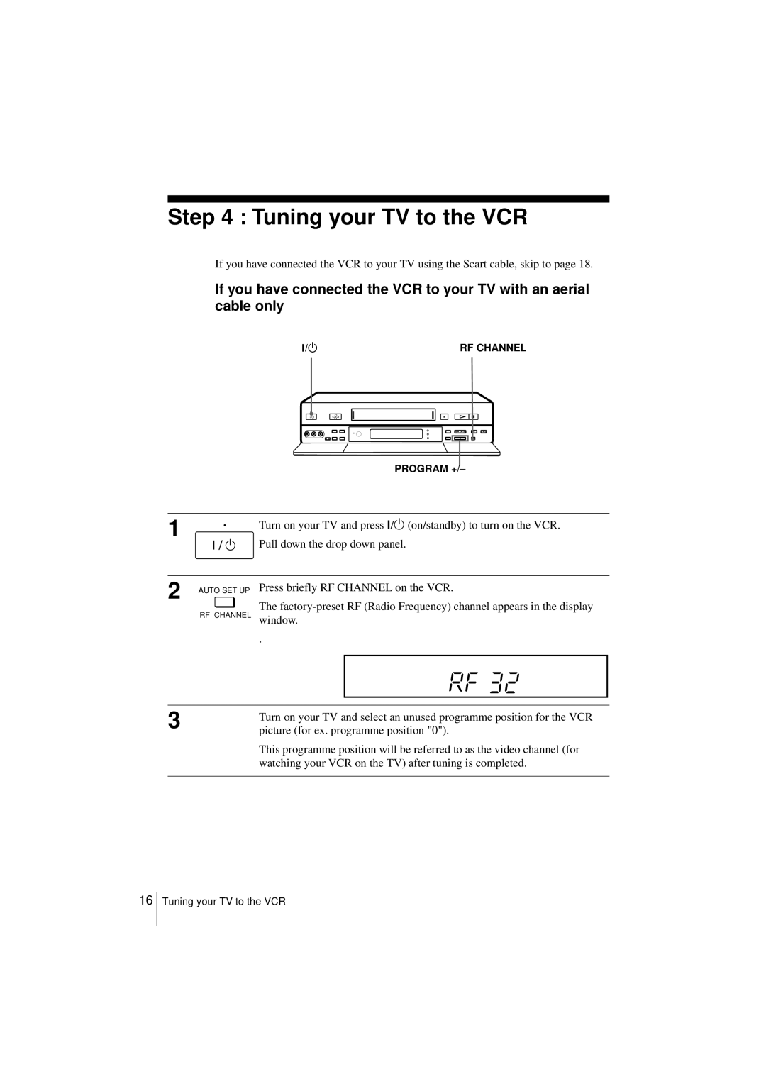 Sony SLV-SF950N manual Tuning your TV to the VCR, Pull down the drop down panel 