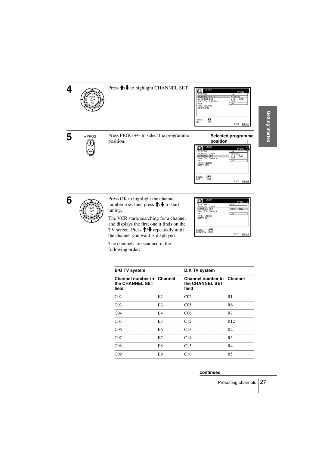 Sony SLV-SF950N manual Press M/m to highlight Channel SET, Position, TV system Channel number Channel SET Field 