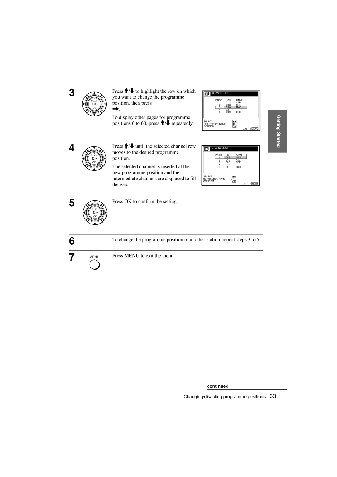 Sony SLV-SF950N manual Press OK to confirm the setting 