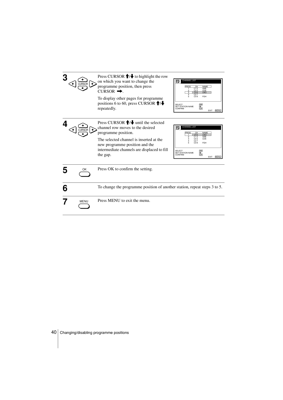 Sony SLV-SF990G manual Press OK to confirm the setting 