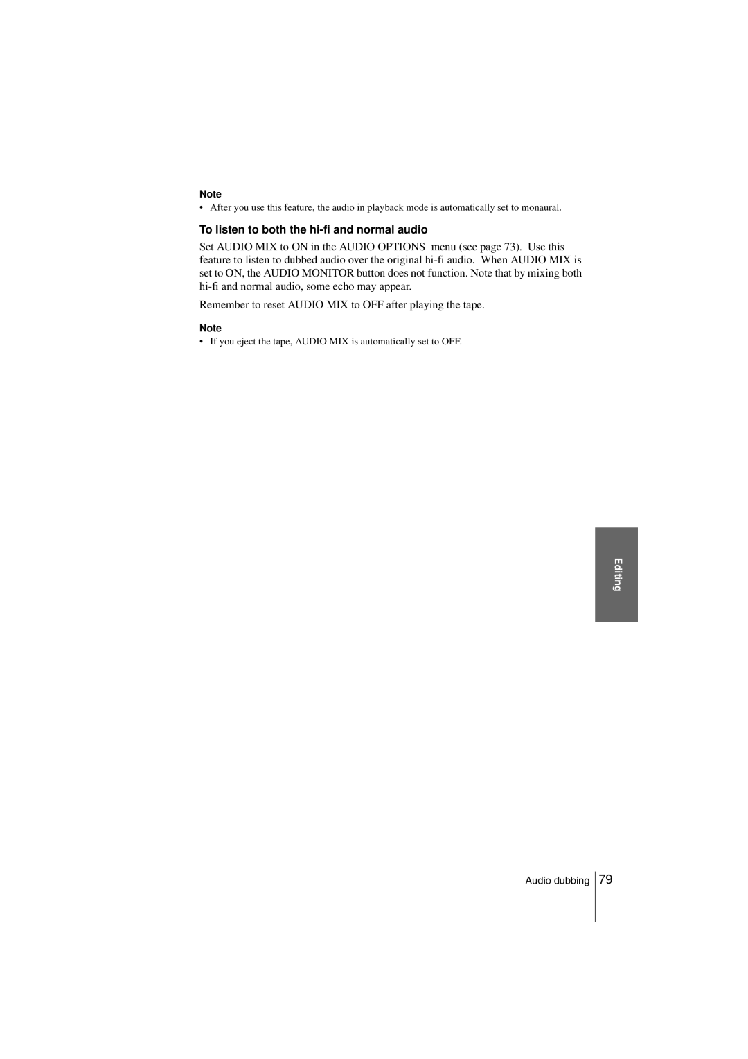 Sony SLV-SF990G manual To listen to both the hi-fi and normal audio 