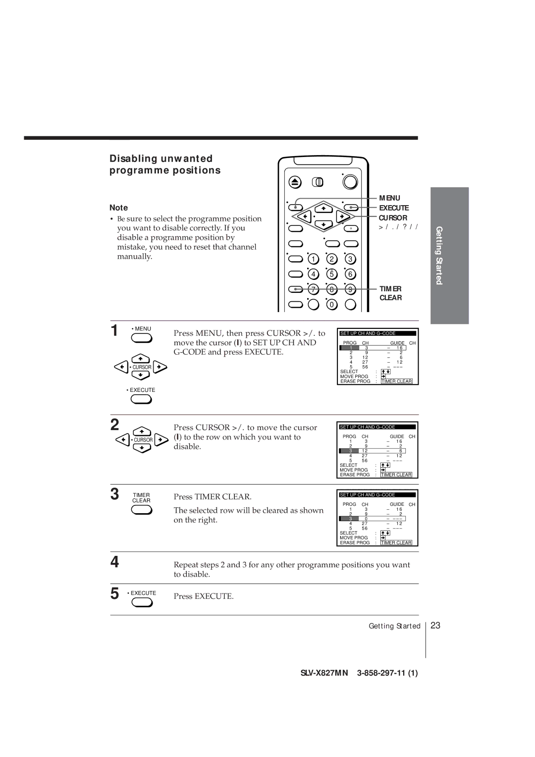 Sony SLV-X827MN manual To disable 