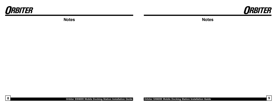 Sony manual Orbiter SM4000 Mobile Docking Station Installation Guide 