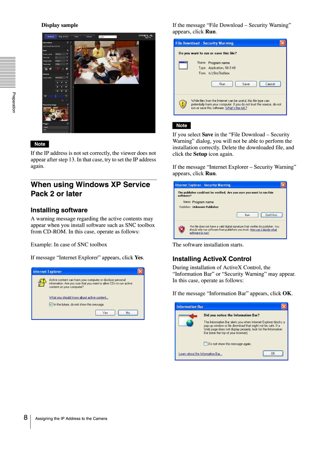 Sony SNCEB520 manual 