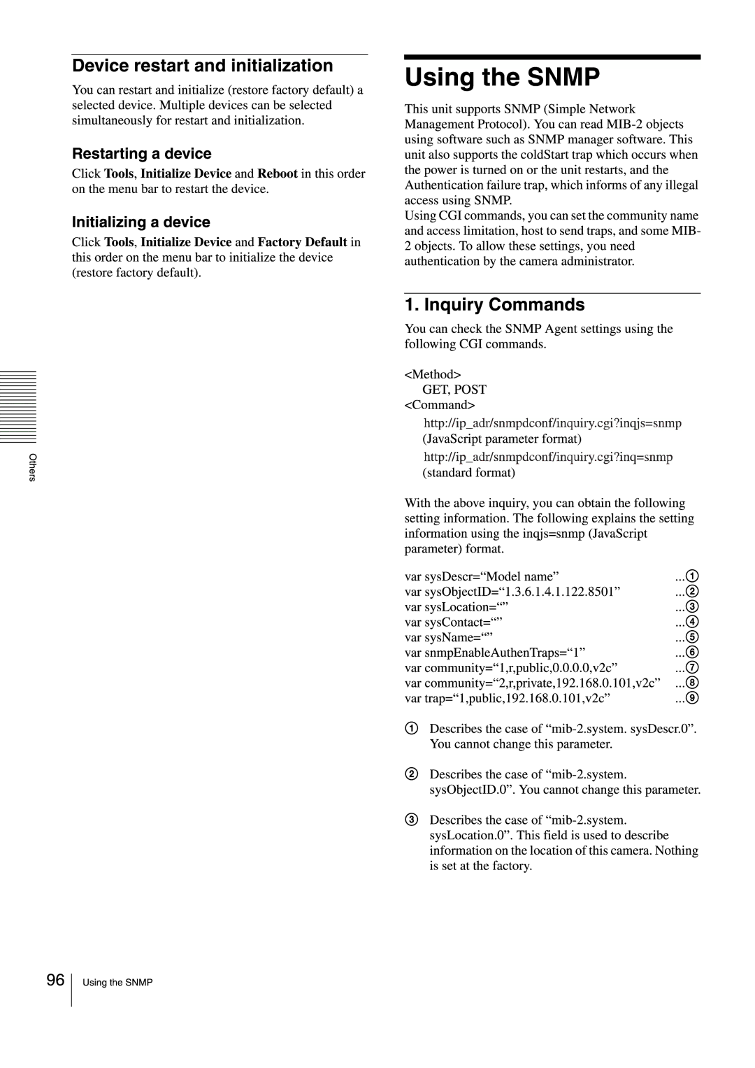 Sony SNCEB520 manual 