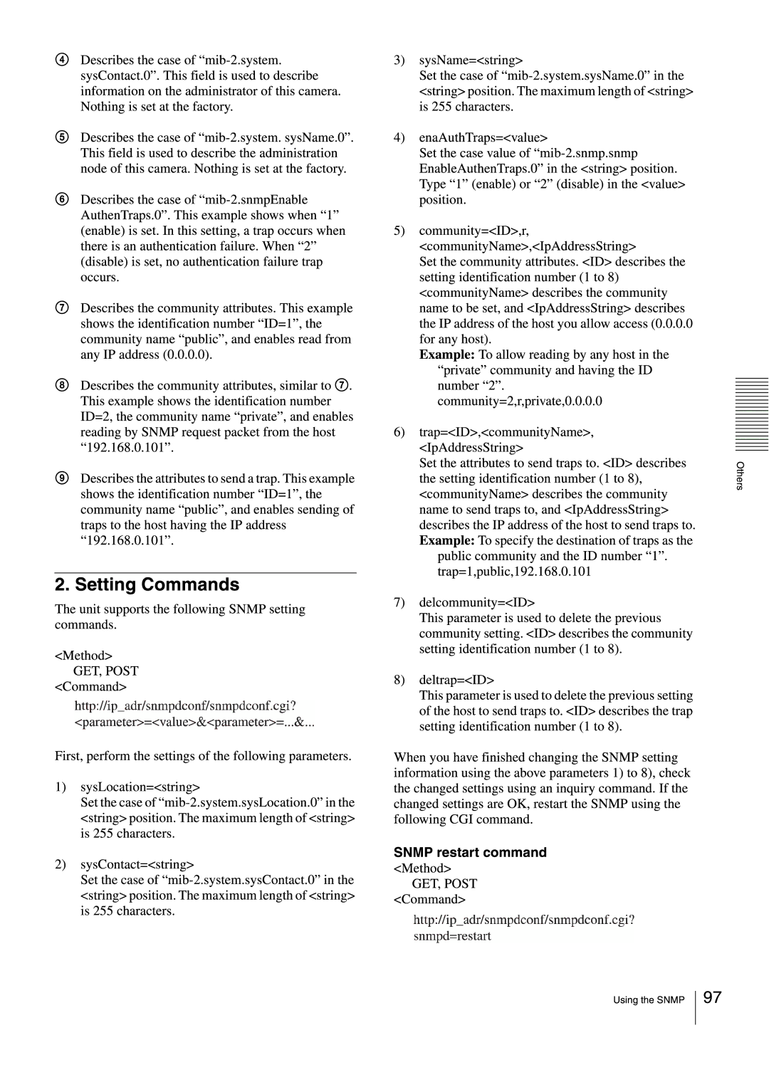 Sony SNCEB520 manual 