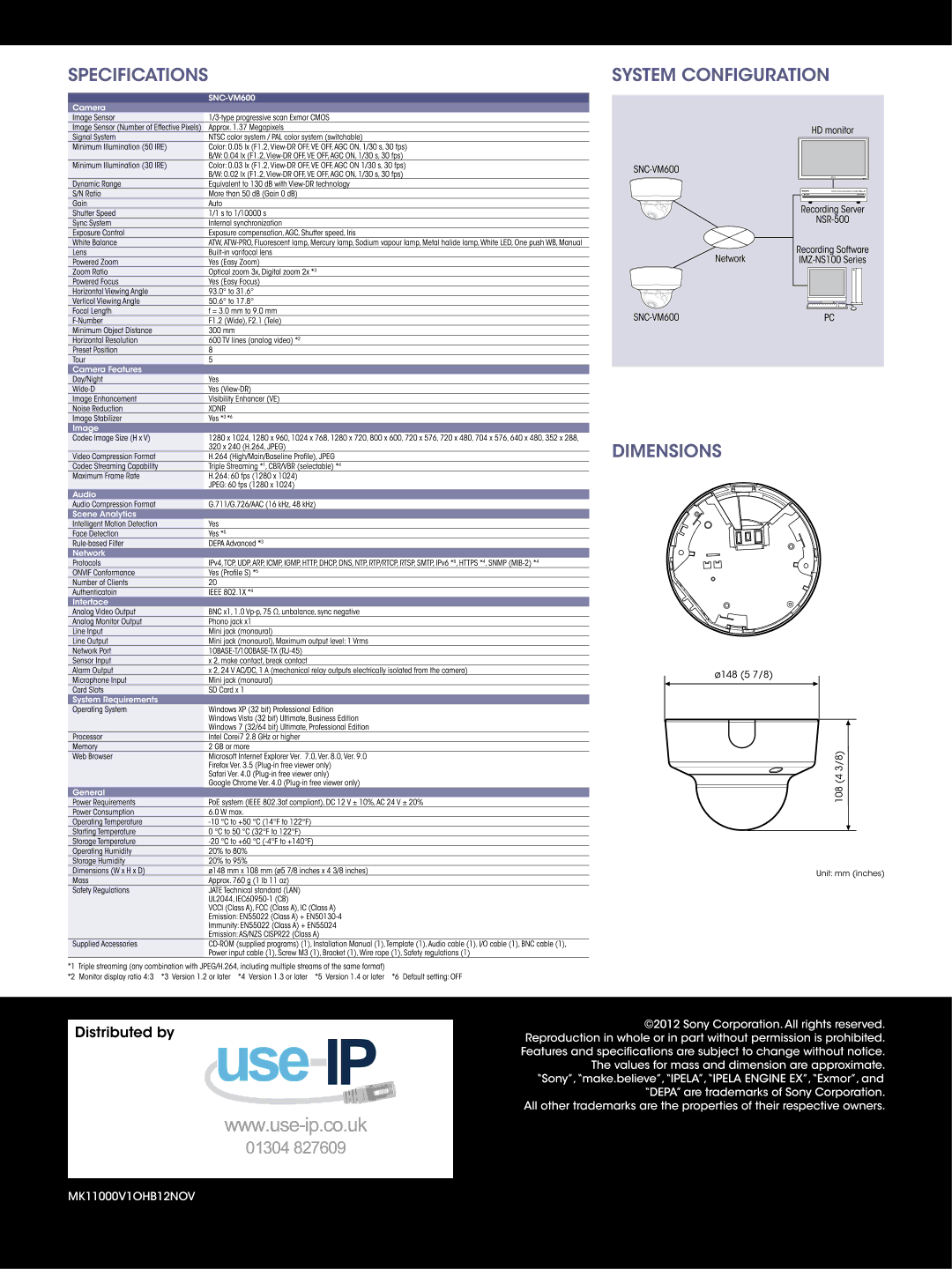 Sony SNCVM600 manual 