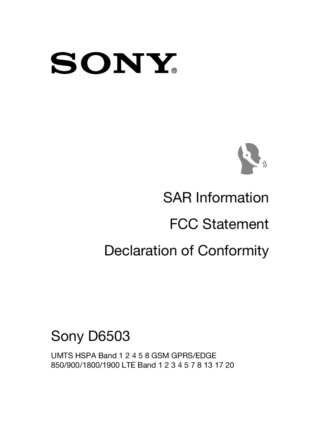 Sony Sony D6503 manual 