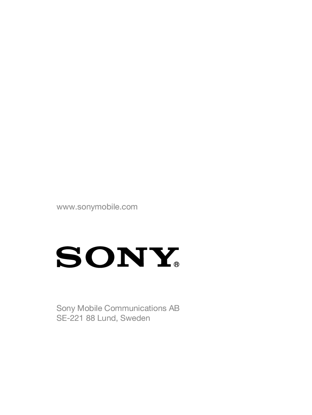 Sony Sony D6503 manual Sony Mobile Communications AB SE-221 88 Lund, Sweden 