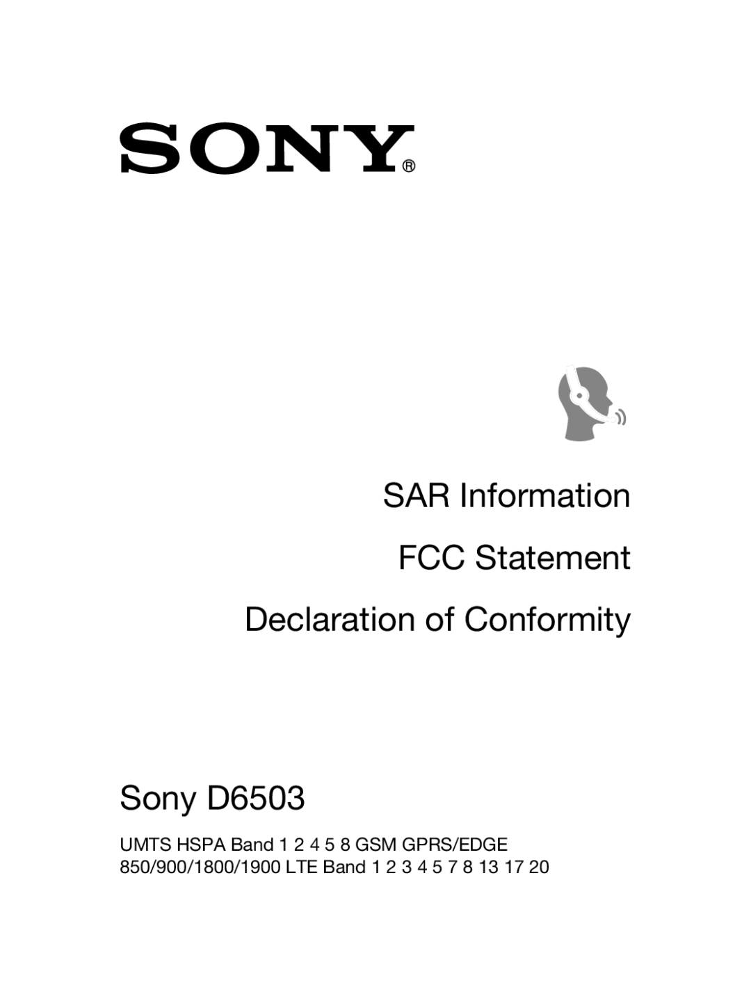 Sony Sony D6503 manual 